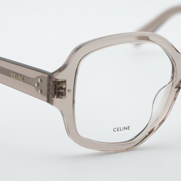 Celine CL50135I 059 Eyeglasses Transparent Taupe 53mm Geometric Frame